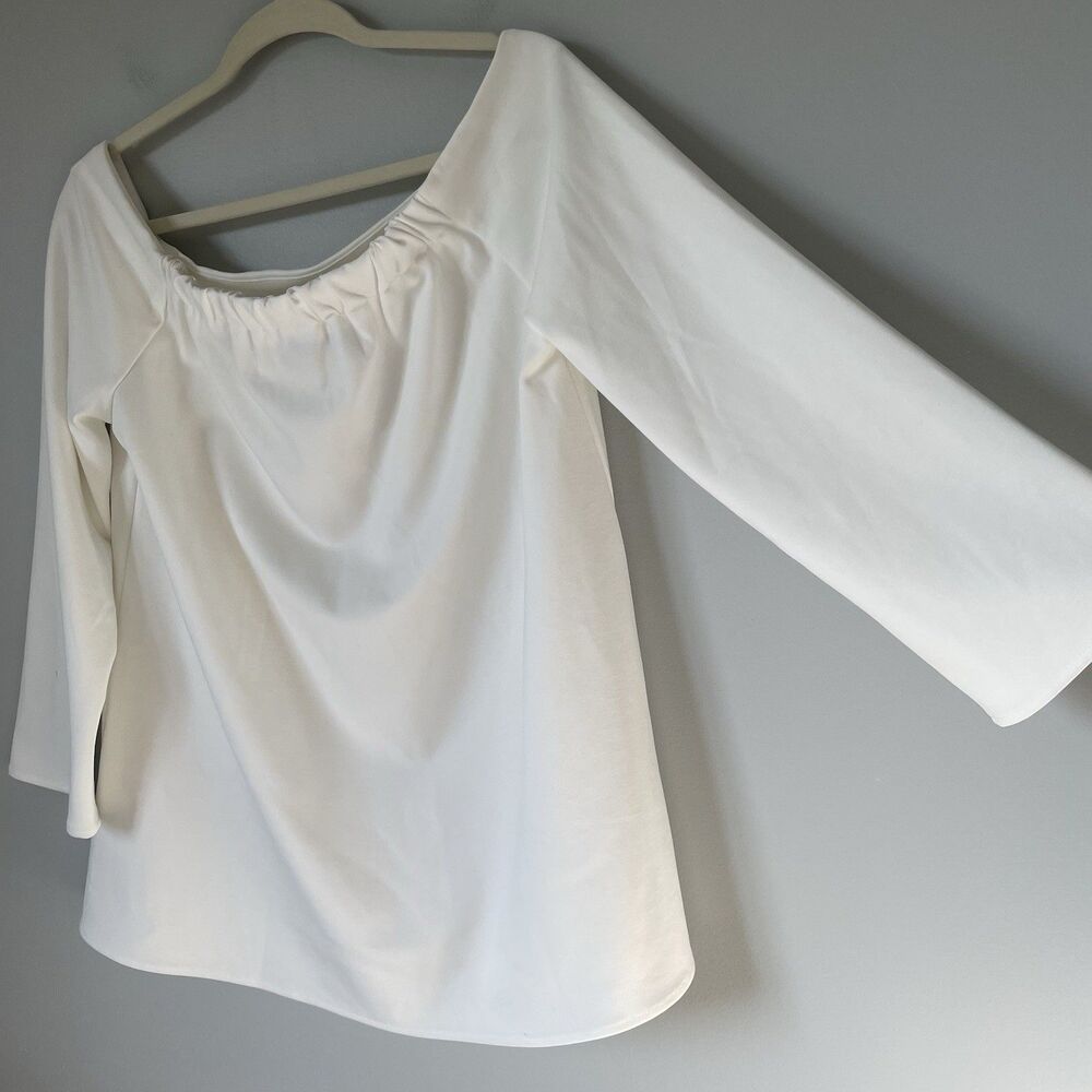 Tuckernuck White Miranda Off The Shoulder Blouse Top 3/4 Sleeve Women's Size XL - Picture 6 of 12